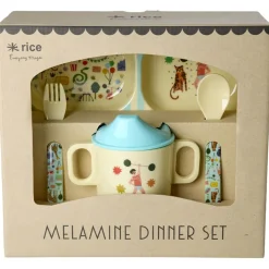 Hot 4 Pcs Baby-middagsset I Melamin I Presentförpackning Mint Fun Fair Äta & Dricka