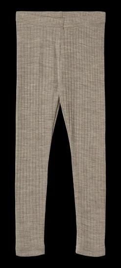 Agi Leggings I Ull Och Silke Khaki Melange Barn Byxor & Shorts