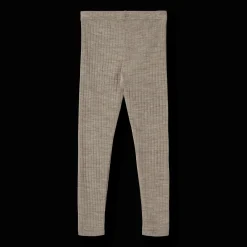 Agi Leggings I Ull Och Silke Khaki Melange Barn Byxor & Shorts