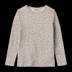Discount Alfie Långärmad T-shirt I Ull Blue Flowers Barn Tröjor & Toppar