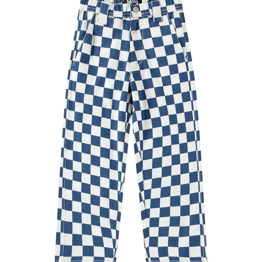 Discount Ataru Woven Pants Best Blue Check Barn Byxor & Shorts