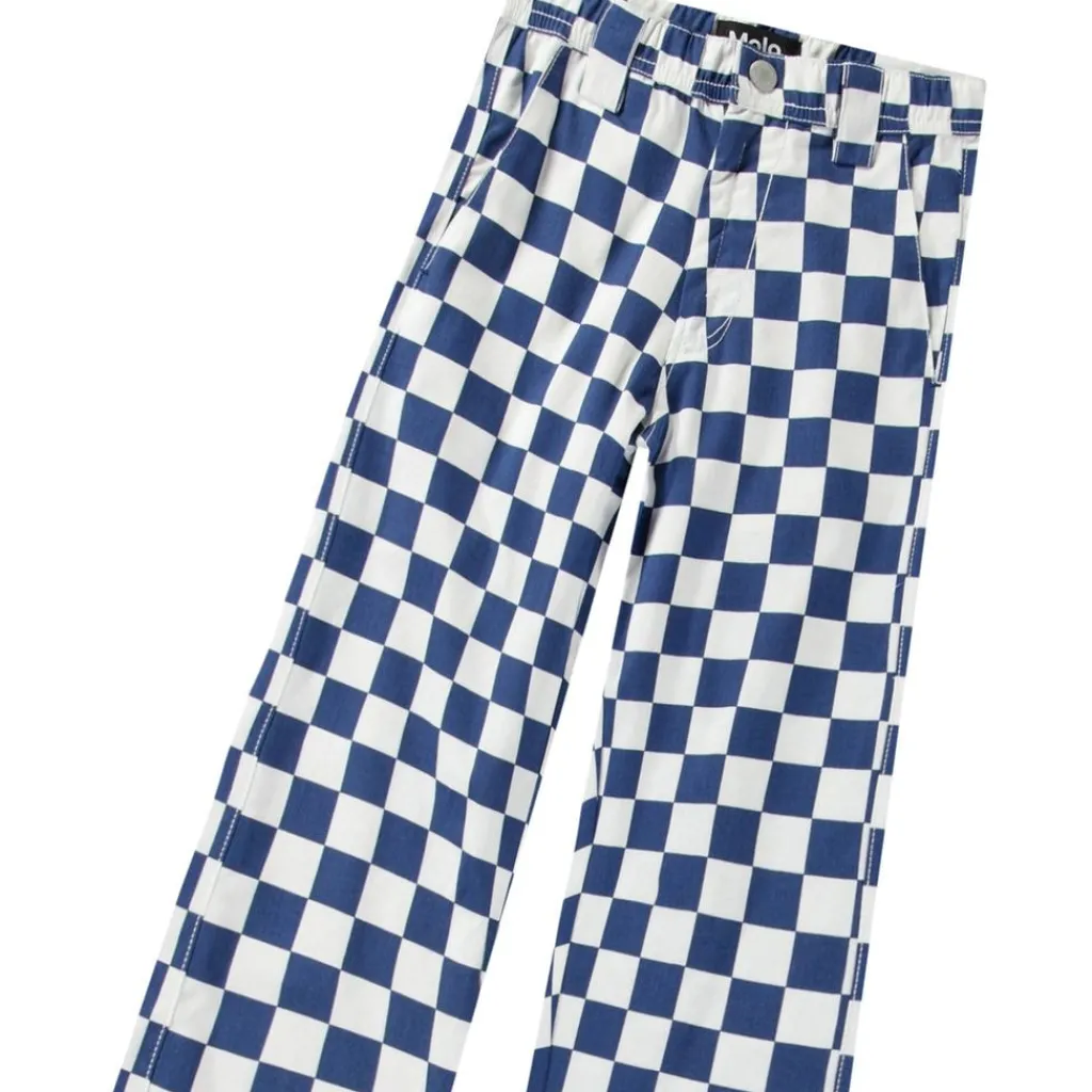 Discount Ataru Woven Pants Best Blue Check Barn Byxor & Shorts