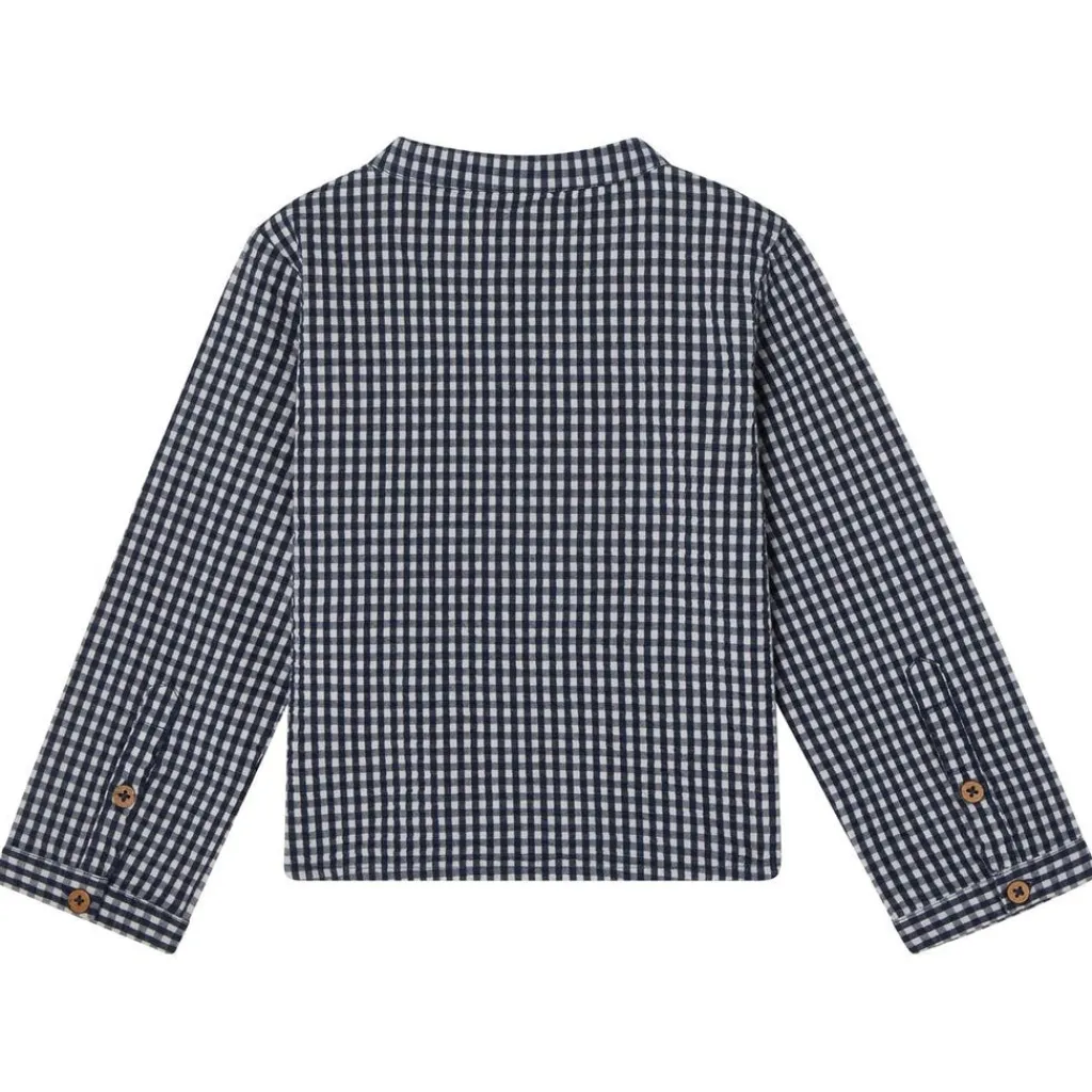 Discount August LS Skjorta Seersucker Navy Check Barn Tröjor & Toppar