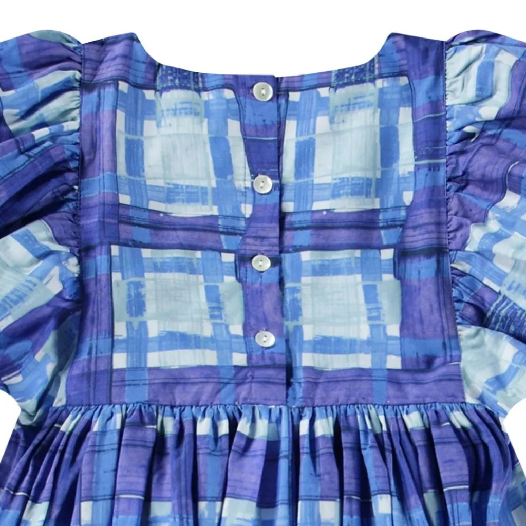 Clearance Calyita Short-Sleeved Dress Blue Checks Barn Klänningar & Kjolar