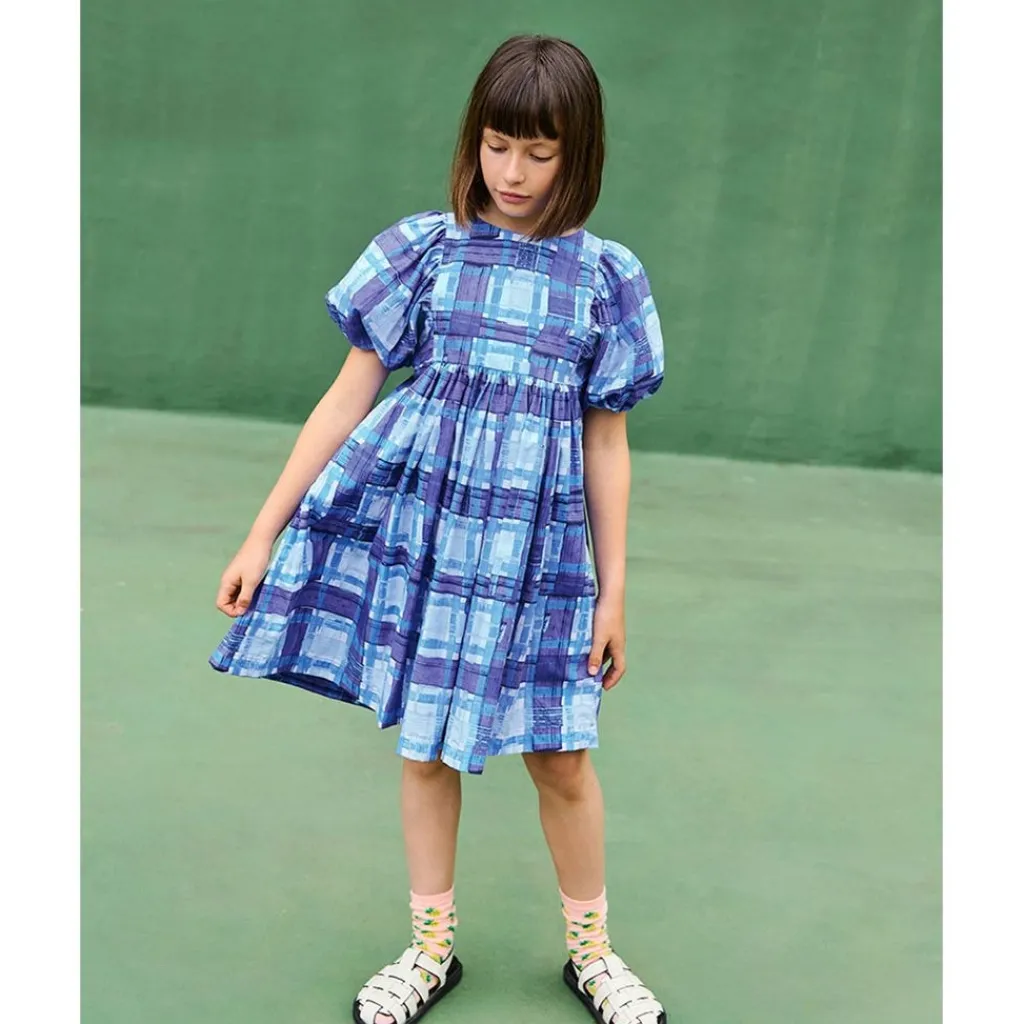 Clearance Calyita Short-Sleeved Dress Blue Checks Barn Klänningar & Kjolar