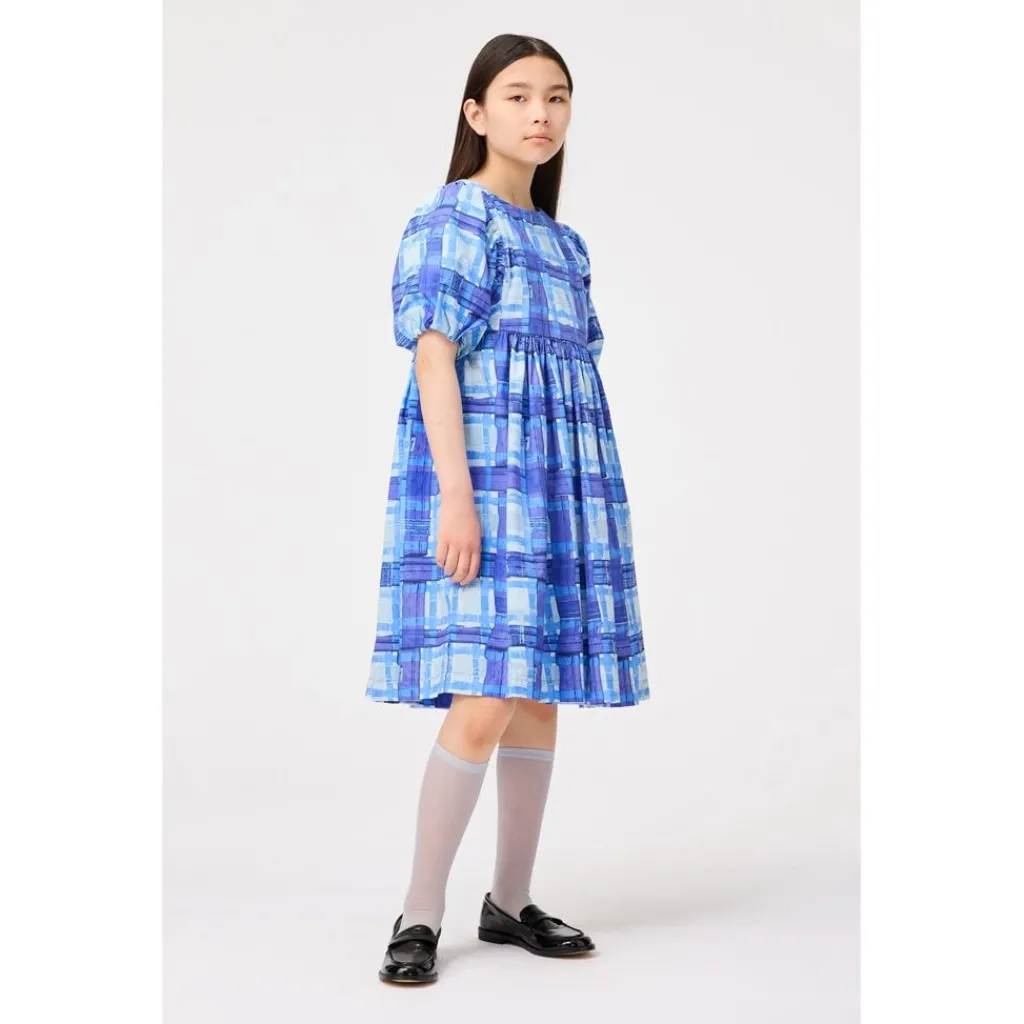 Clearance Calyita Short-Sleeved Dress Blue Checks Barn Klänningar & Kjolar