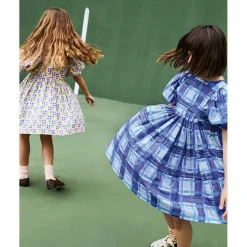 Clearance Calyita Short-Sleeved Dress Blue Checks Barn Klänningar & Kjolar