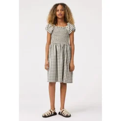 Cherisla Short-Sleeved Dress Sun Check Barn Klänningar & Kjolar