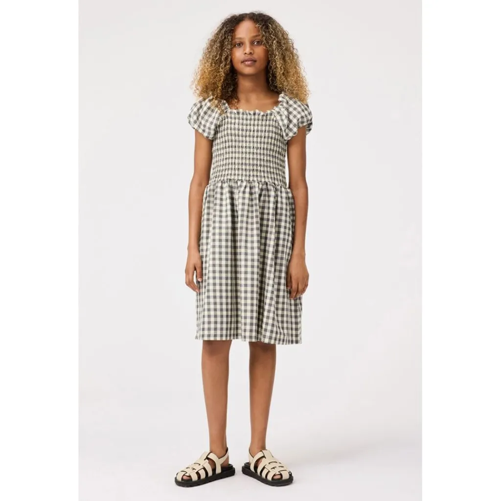 Cherisla Short-Sleeved Dress Sun Check Barn Klänningar & Kjolar