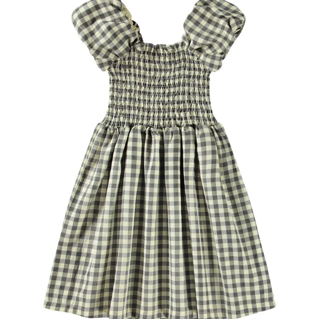 Cherisla Short-Sleeved Dress Sun Check Barn Klänningar & Kjolar