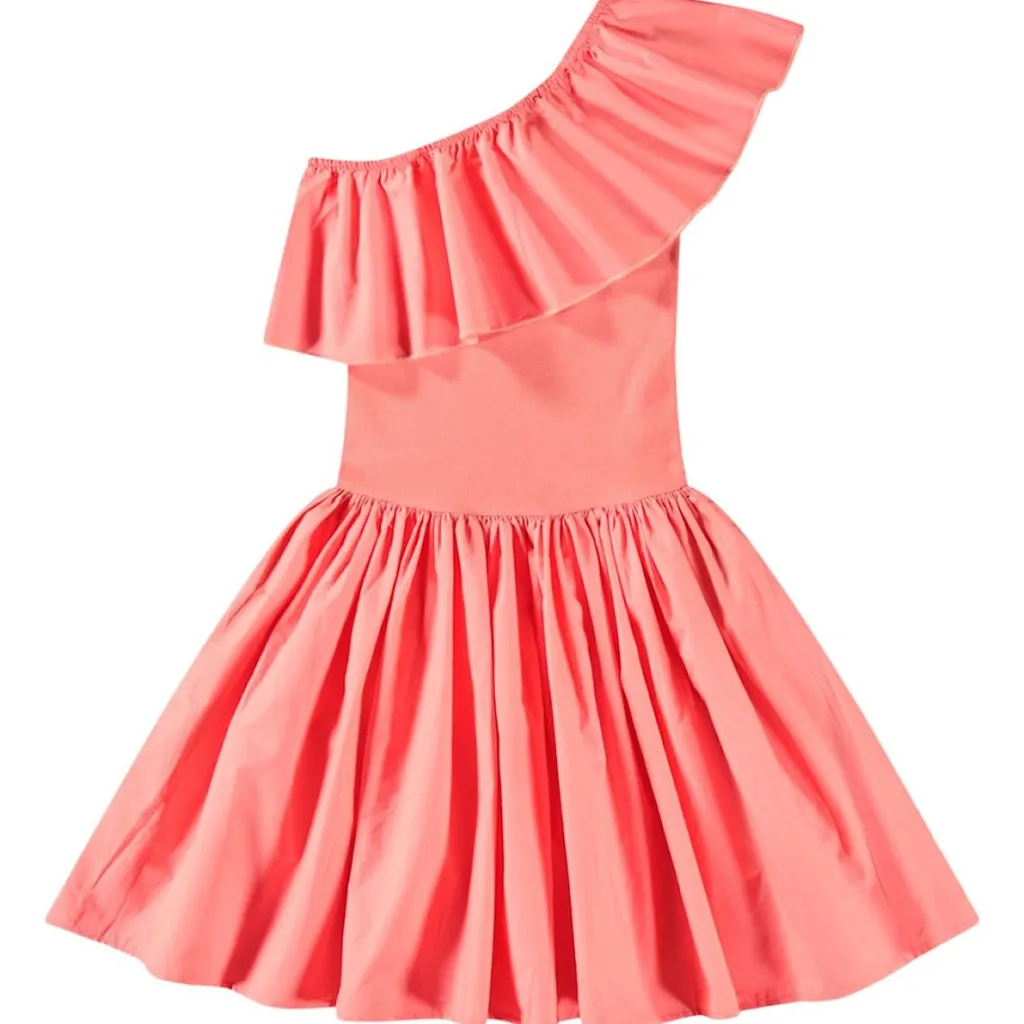 Clearance Chloey Short Sleeve Dress Warm Coral Barn Klänningar & Kjolar