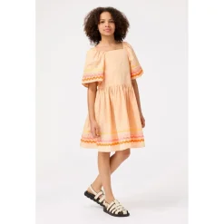 Best Clotilde Short-Sleeved Dress Pale Melon Barn Klänningar & Kjolar