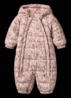 Sale Edem Vadderad Babyoverall Rose Powder Flowers Overaller
