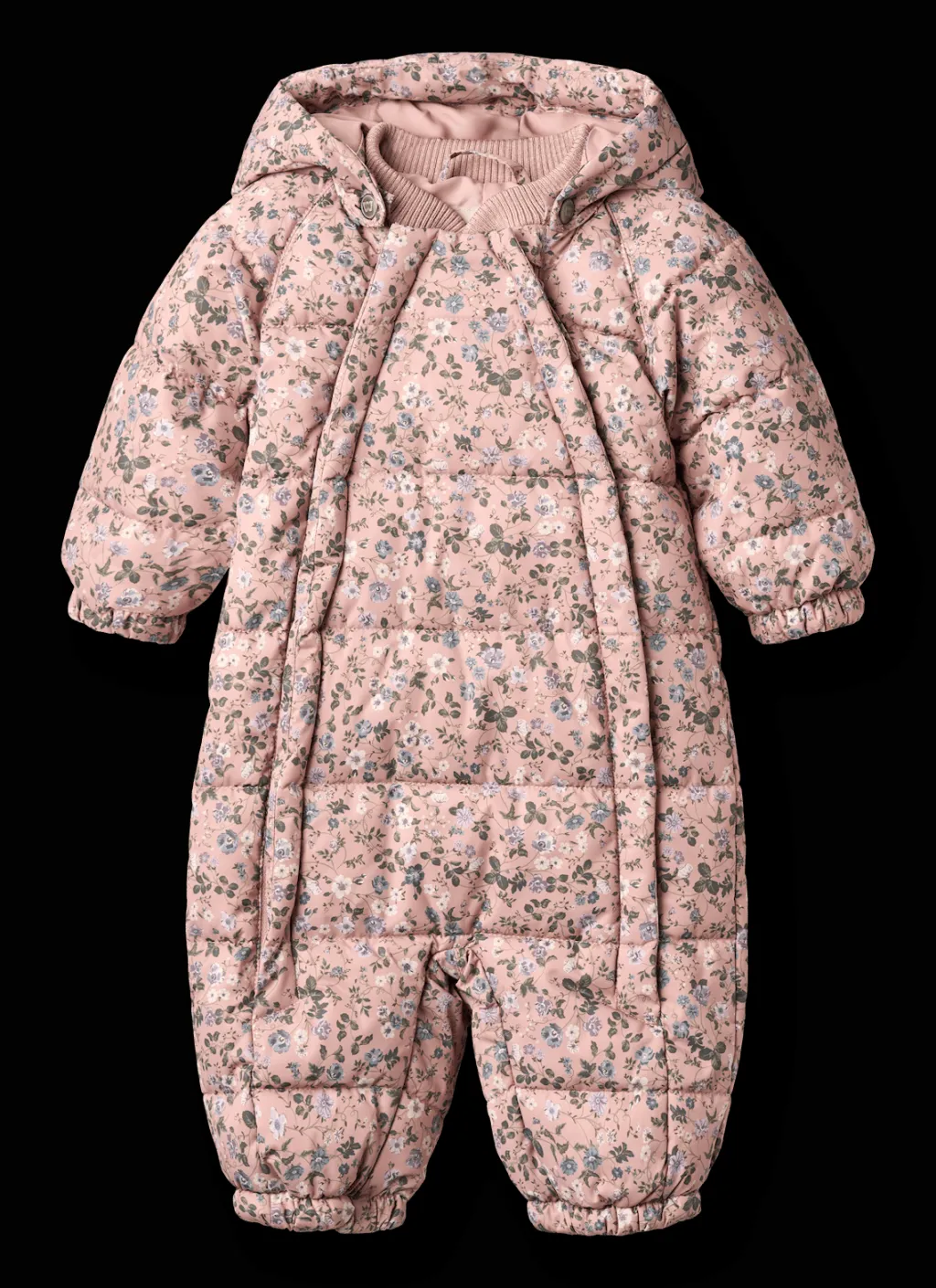 Sale Edem Vadderad Babyoverall Rose Powder Flowers Overaller