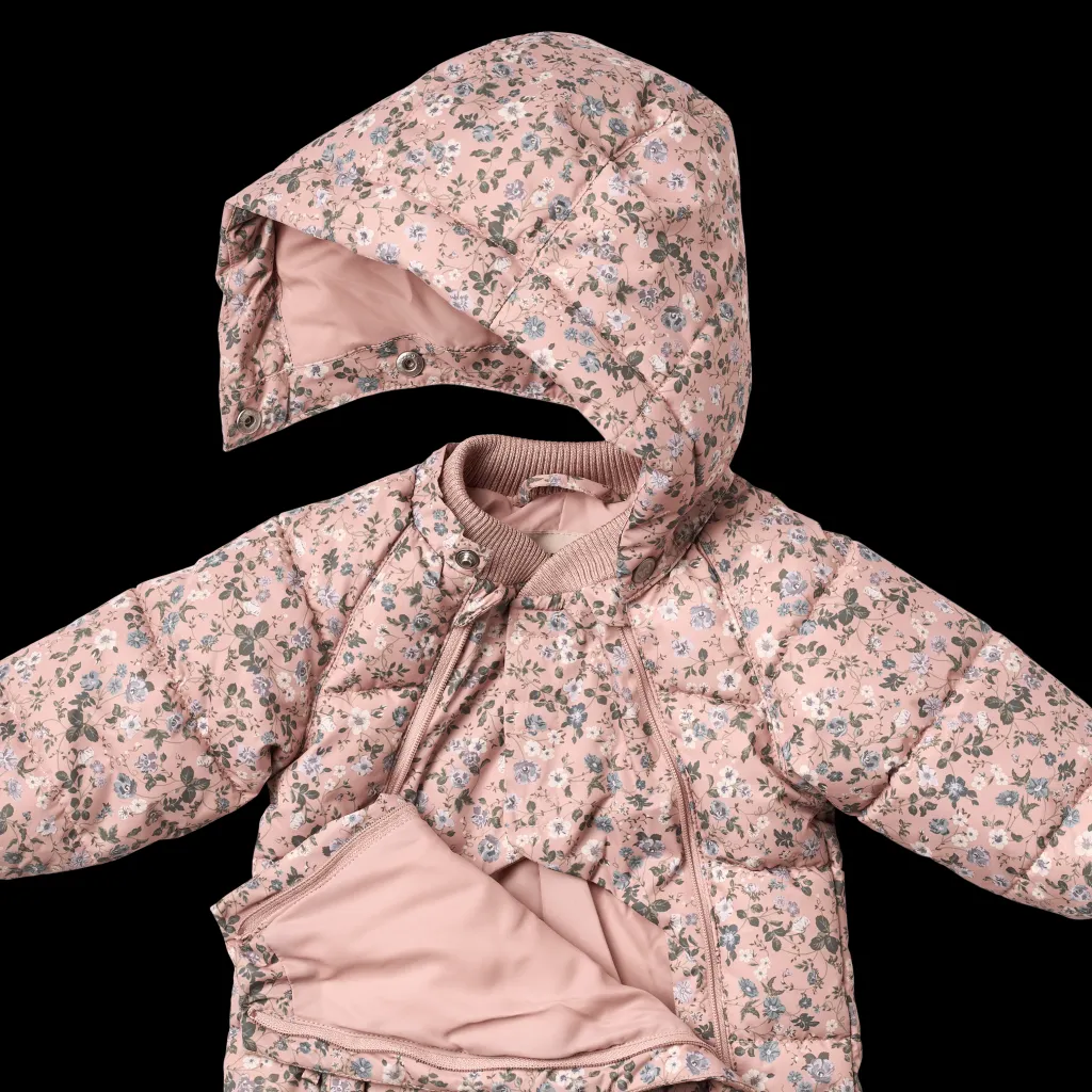 Sale Edem Vadderad Babyoverall Rose Powder Flowers Overaller