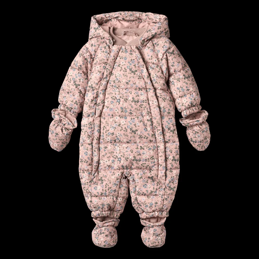 Sale Edem Vadderad Babyoverall Rose Powder Flowers Overaller