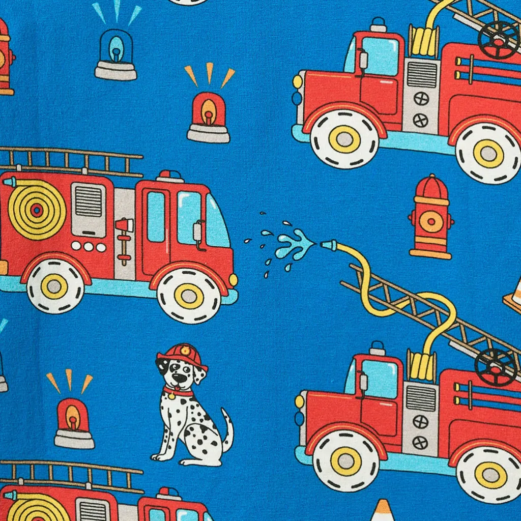 Hot Elstar With Fire Truck Långärmad T-shirt Brilliant Blue Barn Tröjor & Toppar