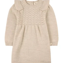 Sale Flounce Stickad Klänning Gräddvit Barn Klänningar & Kjolar