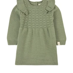 Outlet Flounce Stickad Klänning Khaki Barn Klänningar & Kjolar