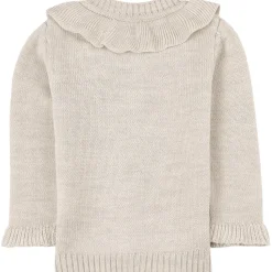 Clearance Flounce Stickad Kofta Gräddvit Barn Tröjor & Toppar