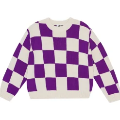 Best Gertina Stickad Tröja Purple Shell Check Barn Tröjor & Toppar