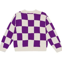 Best Gertina Stickad Tröja Purple Shell Check Barn Tröjor & Toppar