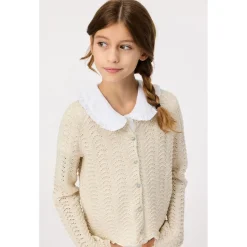 Hot Gigi Knitted Cardigan Sand Melange Barn Tröjor & Toppar