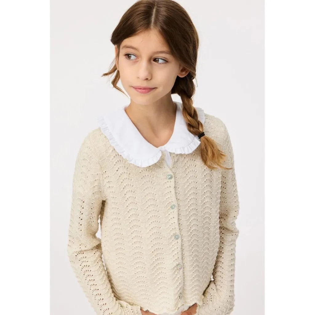Hot Gigi Knitted Cardigan Sand Melange Barn Tröjor & Toppar