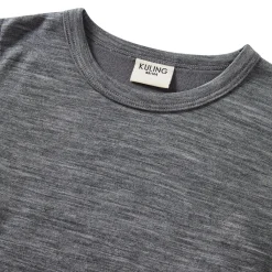 Outlet Gisborn Baselayer-set I Ull Och Bambu Dark Grey Melange Barn Underställ