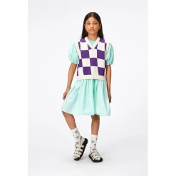Outlet Gitta Stickad Väst Purple Shell Check Barn Tröjor & Toppar