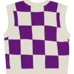 Outlet Gitta Stickad Väst Purple Shell Check Barn Tröjor & Toppar