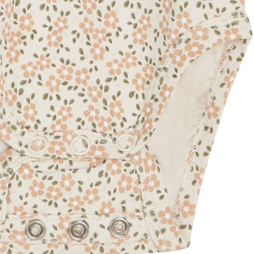 Best GOTS Bing Blommig Omlottbody Oat Milk Barn Bodys & Bodysuits