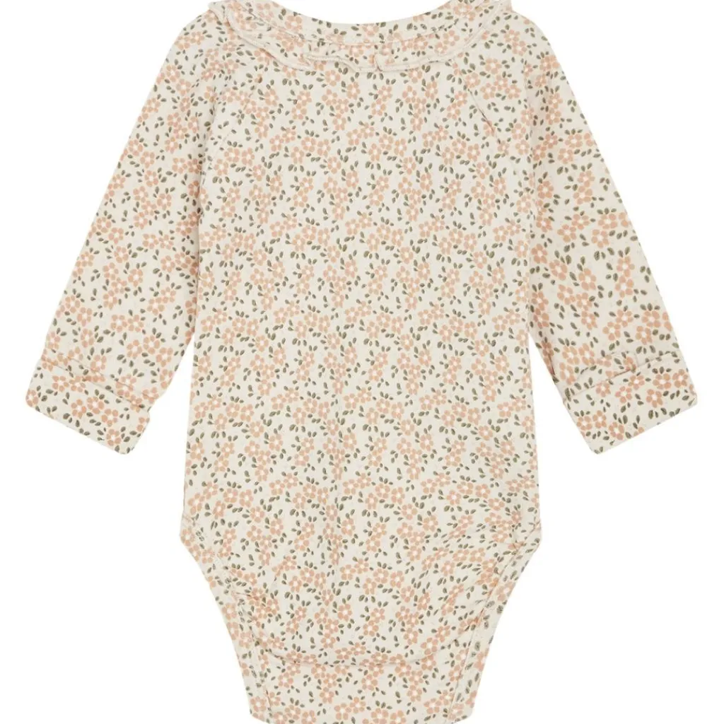 Best GOTS Bing Blommig Omlottbody Oat Milk Barn Bodys & Bodysuits