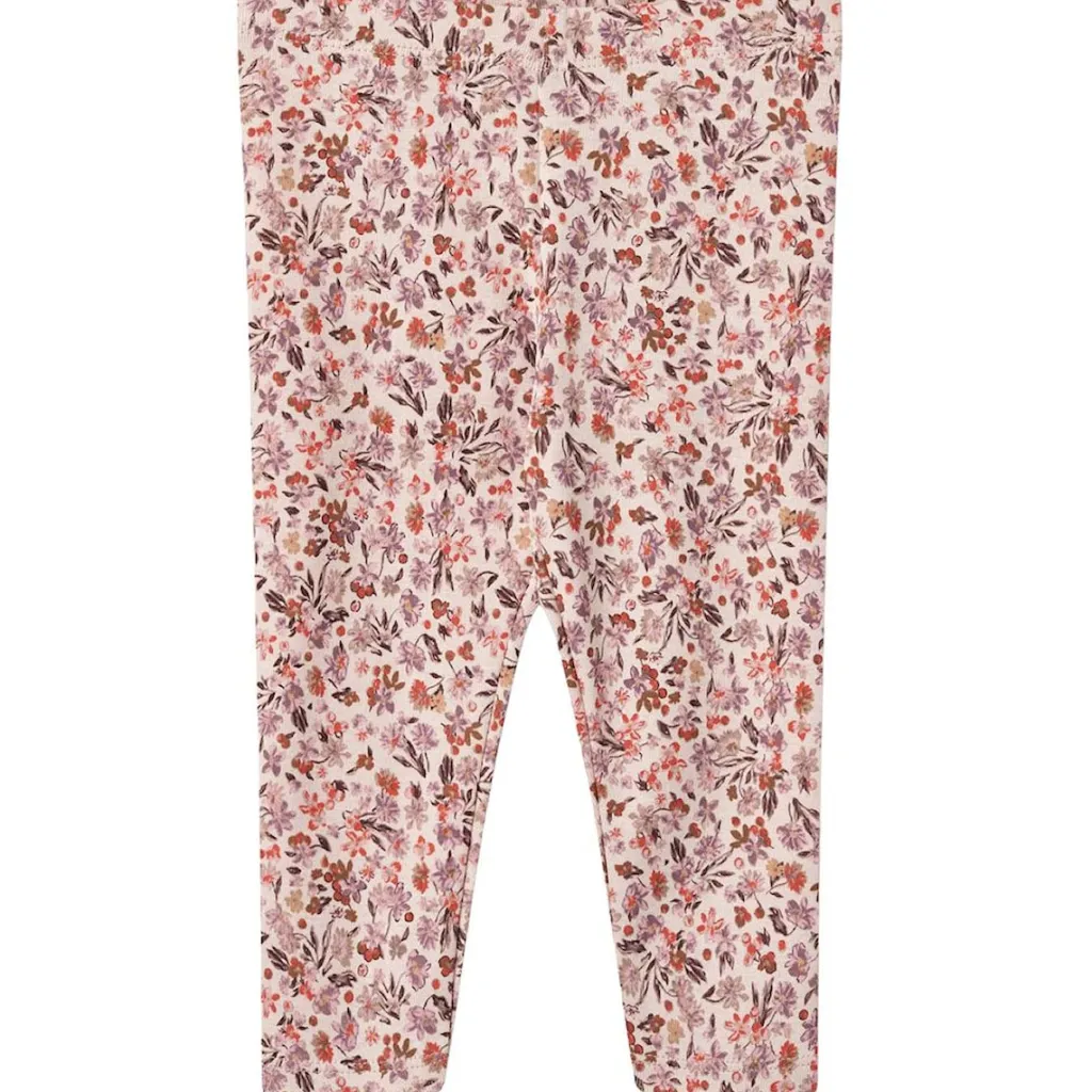 Discount GOTS Jules Blommiga Baby-leggings Pale Rose Barn Byxor & Shorts
