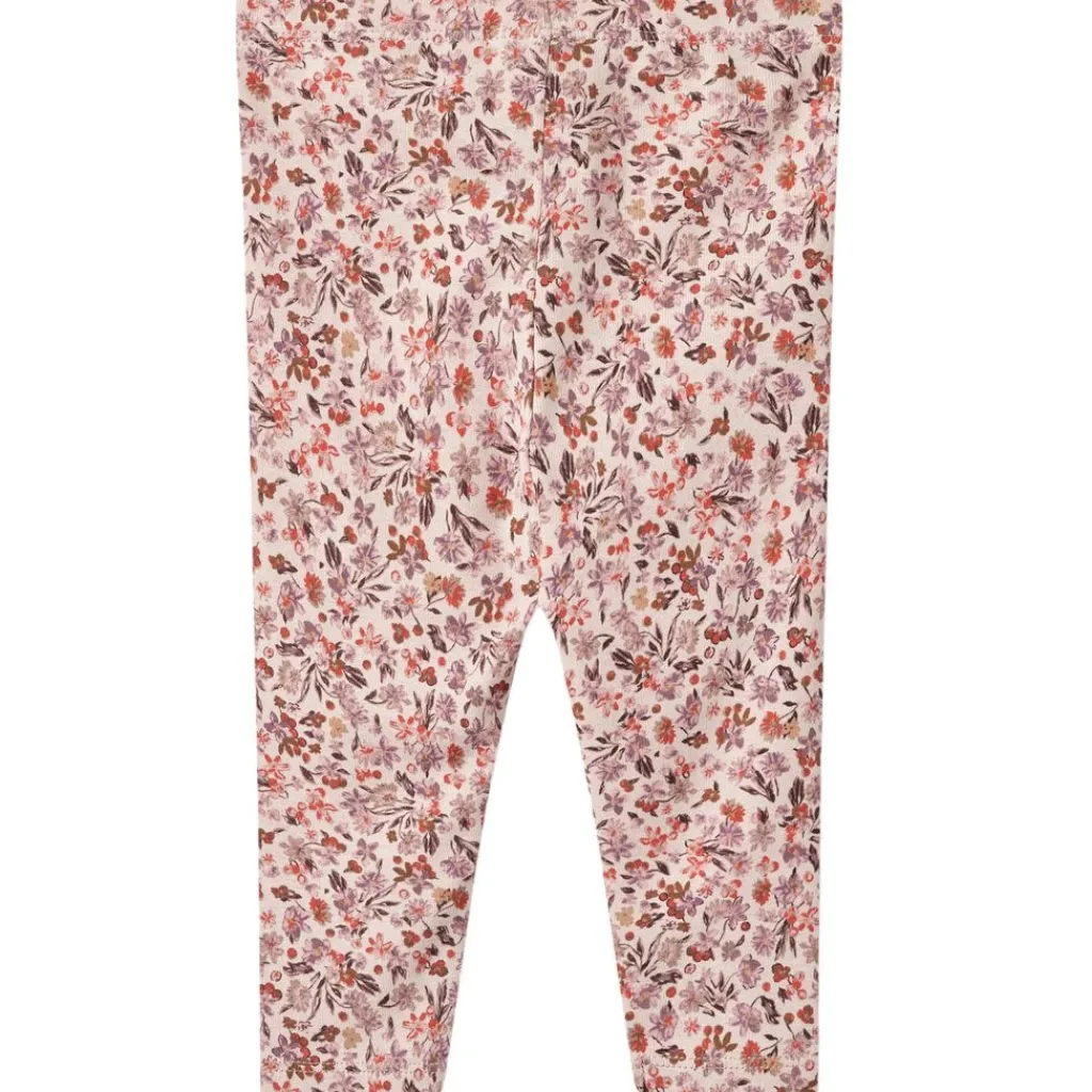 Discount GOTS Jules Blommiga Baby-leggings Pale Rose Barn Byxor & Shorts