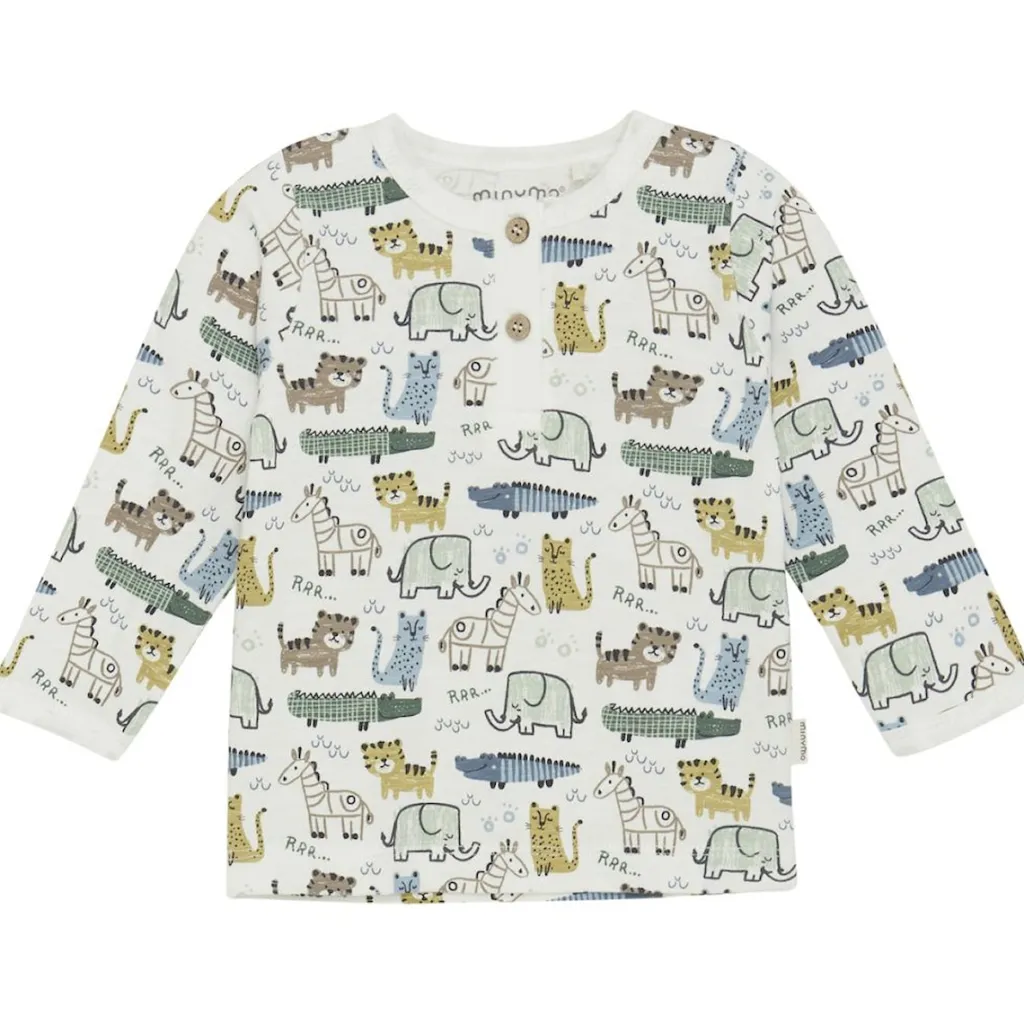 Sale GOTS Långärmad T-shirt Aop Marshmallow White Barn Tröjor & Toppar