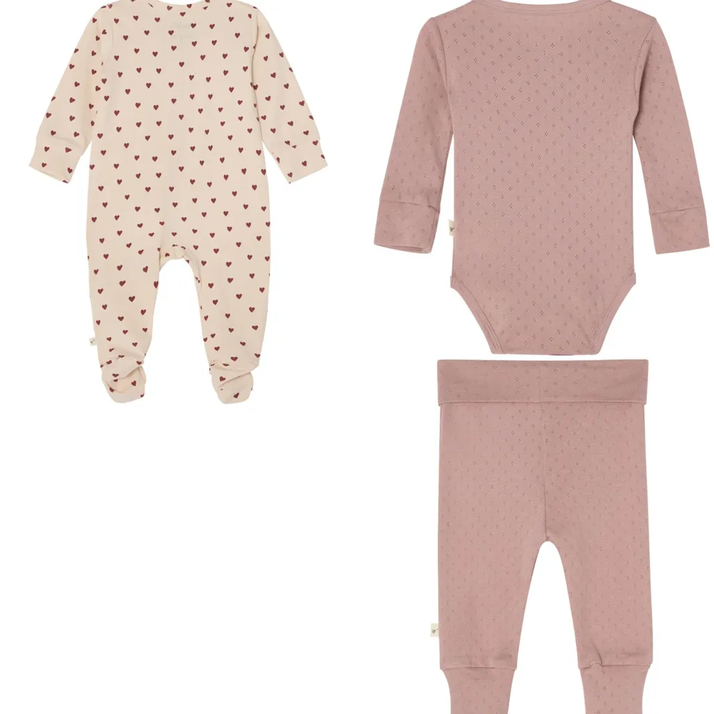 Sale GOTS Lukas Nyfödd Set Hearts Barn Outfits & Gåvoset