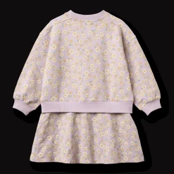 Outlet GOTS Maggie Sweatklänning Lavender Daisies Barn Klänningar & Kjolar