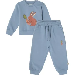 Sale GOTS Martin Mjukisset Med Kanintryck Dove Blue Barn Outfits & Gåvoset