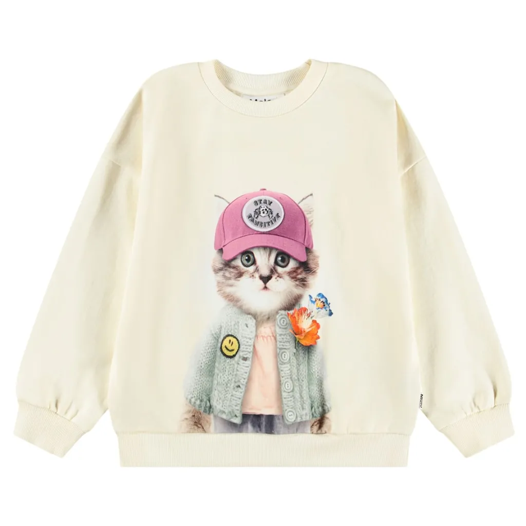 Best GOTS Maxi Sweatshirt Kitty Miauu Barn Tröjor & Toppar