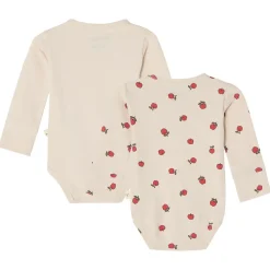 Sale GOTS Petter 2-pack Mönstrade Baby Bodies Med Äpplen Gräddvit Barn Bodys & Bodysuits