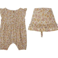Best GOTS Sigrid Blommig Romper Med Solhatt Wildflowers Barn Outfits & Gåvoset