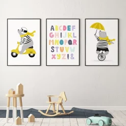 Herr Björn På Moped Poster Barn Barnrumsaccessoarer