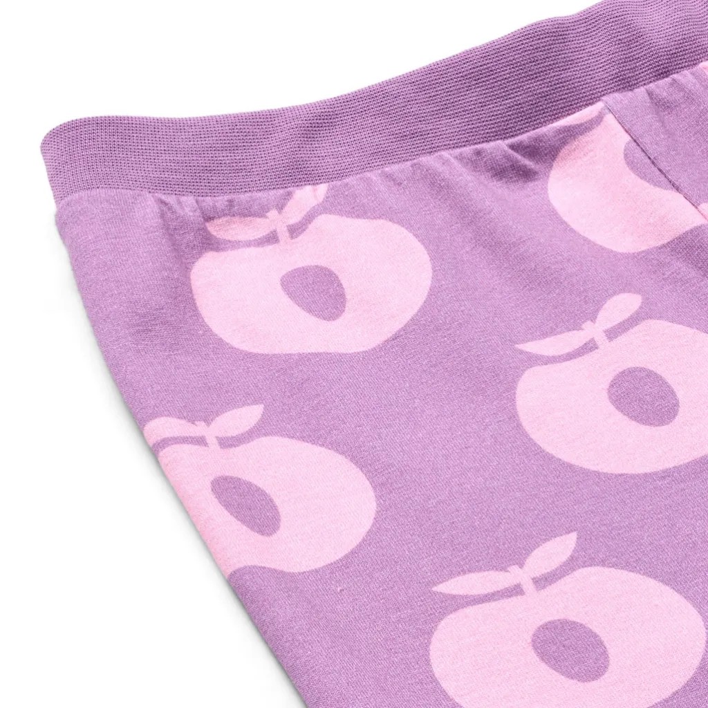 Clearance Jubilee Nattlinne Set Med Äpplen Lila Purple Iris Barn Sovkläder