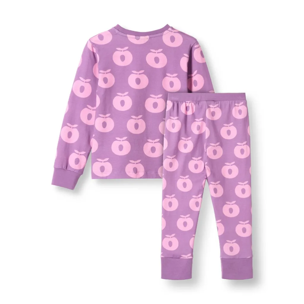 Clearance Jubilee Nattlinne Set Med Äpplen Lila Purple Iris Barn Sovkläder