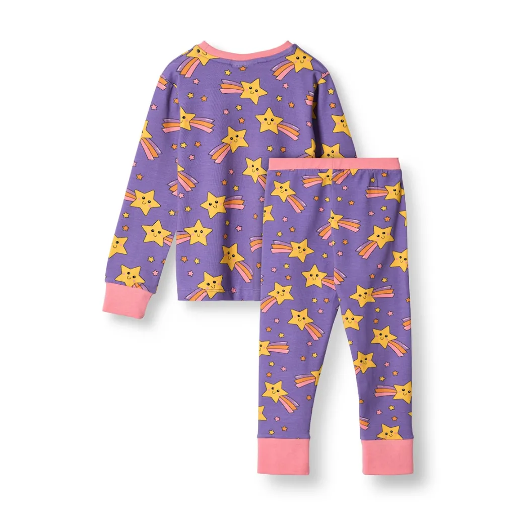 Sale Jubilee With Shooting Stars Nattkläder Set Royal Purple Barn Sovkläder