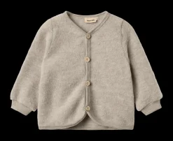 Discount Kari Ullfleecekofta Khaki Melange Barn Tröjor & Toppar