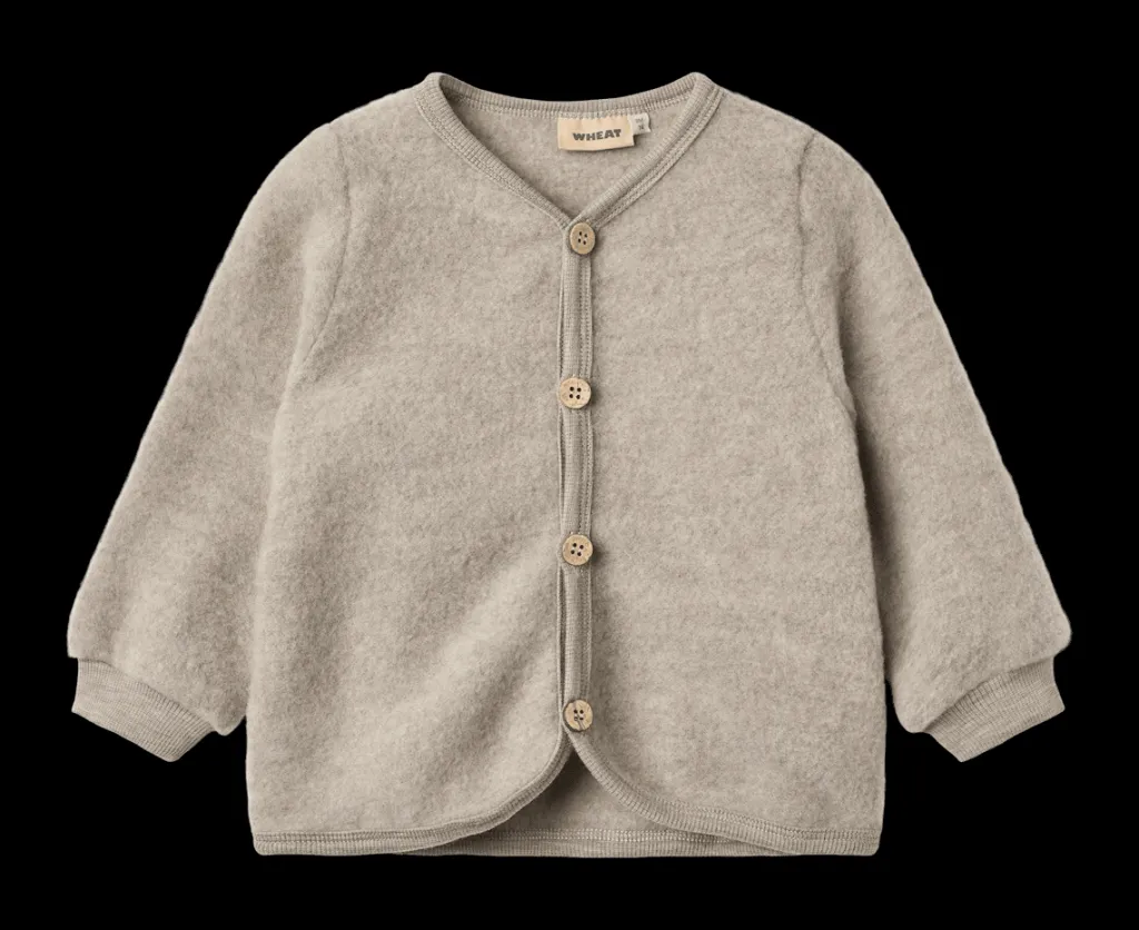 Discount Kari Ullfleecekofta Khaki Melange Barn Tröjor & Toppar