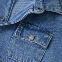 Sale Kortärmad Jeansskjorta Light Denim Blue Barn Tröjor & Toppar