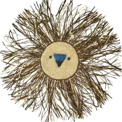 Clearance Large Raffia Väggdekoration Med Djur Brown Barn Barnrumsaccessoarer